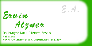 ervin alzner business card